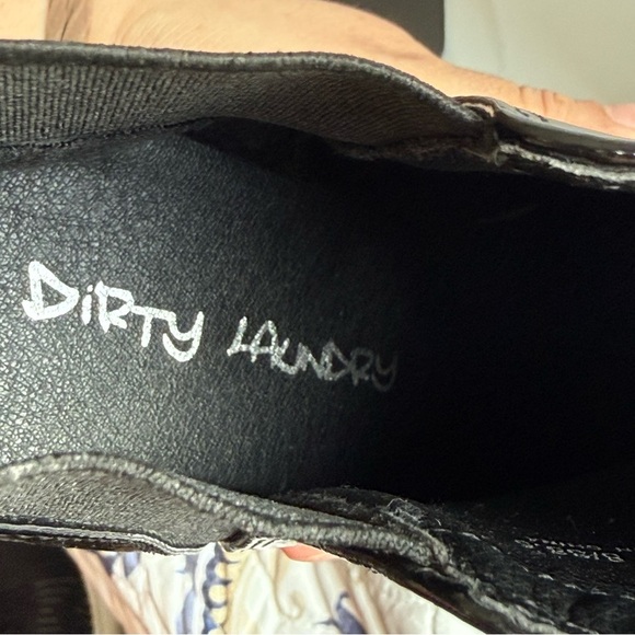 Dirty Laundry Black Patent Chunky Block Heel Chelsea Boots Size M - Picture 10 of 10